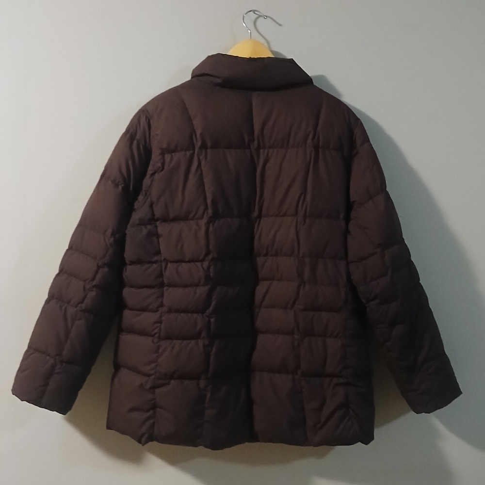 Lands' End Women's Dark Brown Quilted Puffer Down Jacket Size Large - Picture 8 of 9